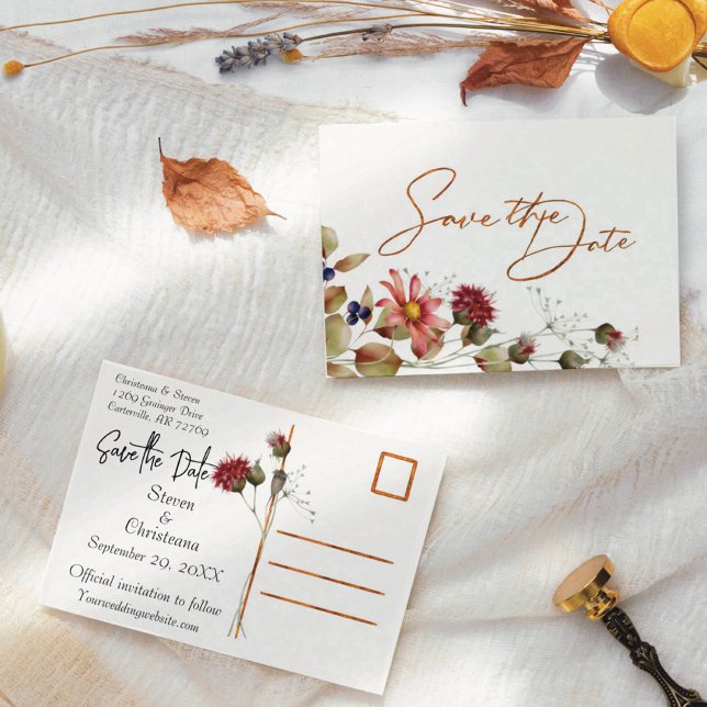 Farbige Daisy-Wildblume Ankündigungspostkarte (Von Creator hochgeladen)