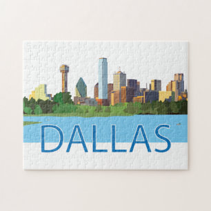 Farbige Dallas Skyline-Illustration