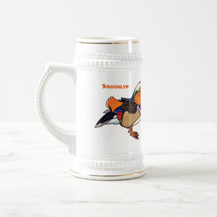 Farbige Darstellung der Mandarinenente Bierglas