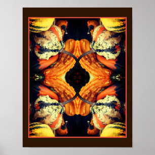 Farbige Dekorative Kürbisse Abstract Poster