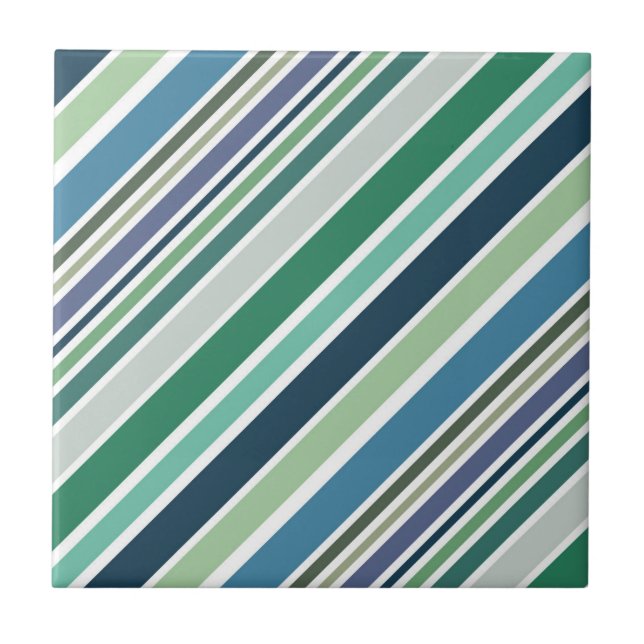 Farbige diagonale Streifen Fliese (Vorderseite)