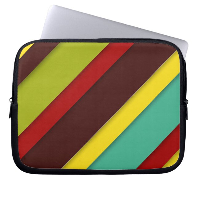 Farbige Diagonalstreifen Laptopschutzhülle (Vorderseite)