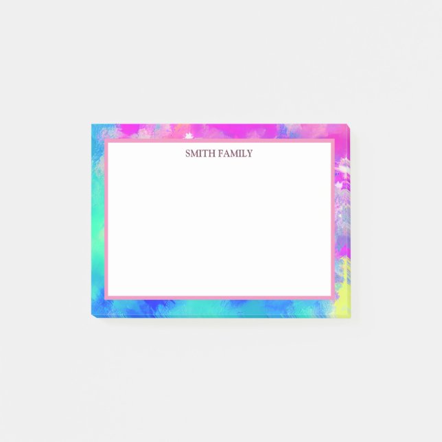 Farbige Diagonalstreifen Retro Post-it Klebezettel (Vorderseite)