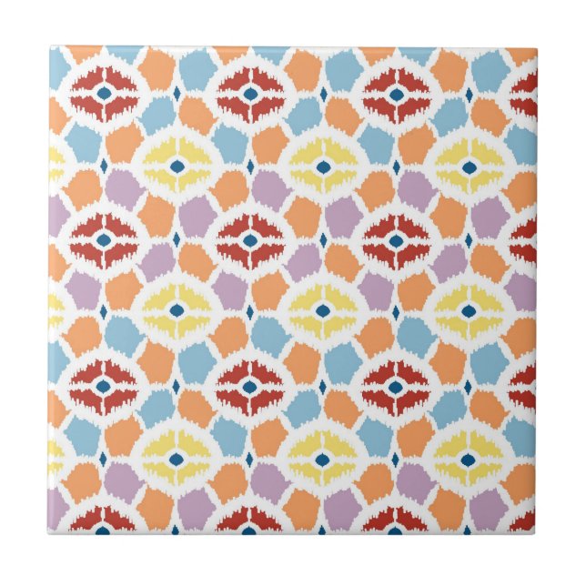 Farbige Diamanten, geometrisch Fliese (Vorderseite)
