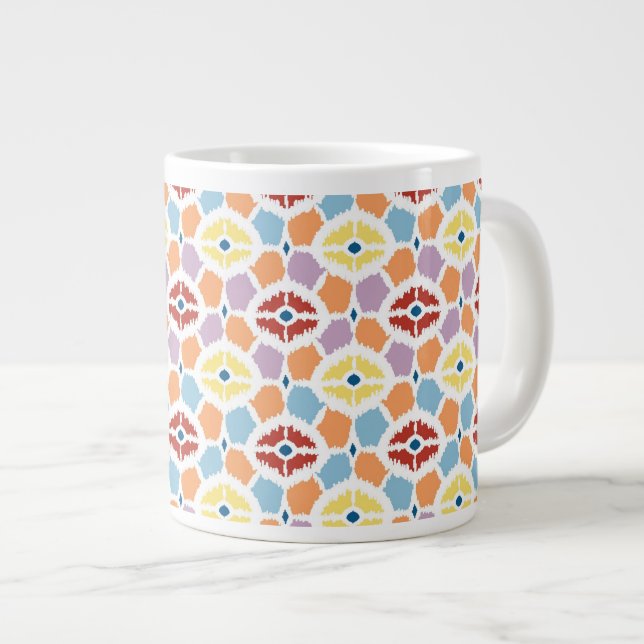 Farbige Diamanten, geometrisch Jumbo-Tasse (Vorderseite Rechts)