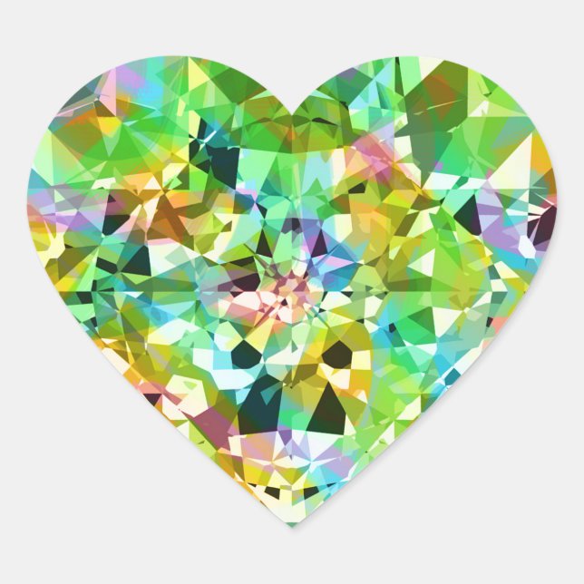 Farbige Diamanten Glitzer 2 Herz-Aufkleber (Vorderseite)