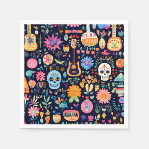 Farbige Dias de los muertos Muster Serviette
