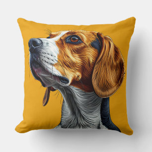Farbige digitale Kunstwerke eines Beagle-Hundes Kissen