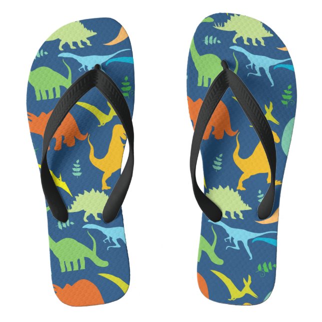 Farbige Dinosaurier Flip Flops (Fußbett)