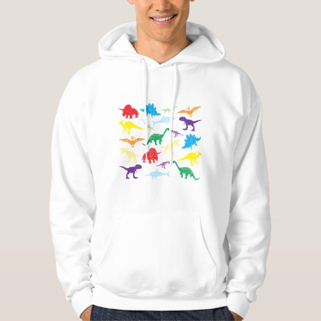 Farbige Dinosaurier Kids Pattern Hoodie (Vorderseite)