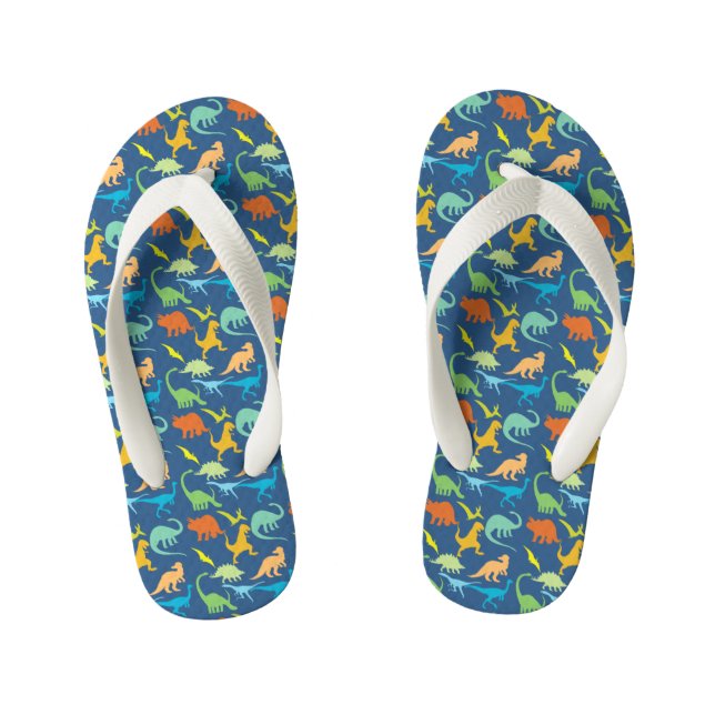 Farbige Dinosaurier Kinderbadesandalen (Fußbett)