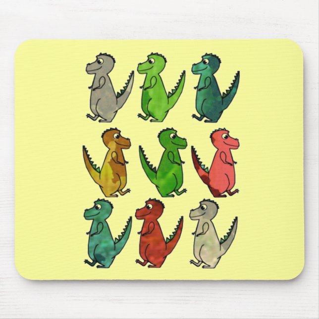 Farbige Dinosaurier Mousepad (Vorne)
