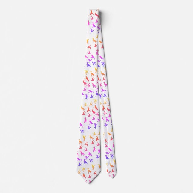 Farbige Dinosaurier Neck Tie Krawatte (Vorderseite)
