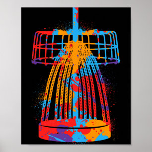 Farbige Disc-Golf-Design-Frisbees Jungen Fliegende Poster