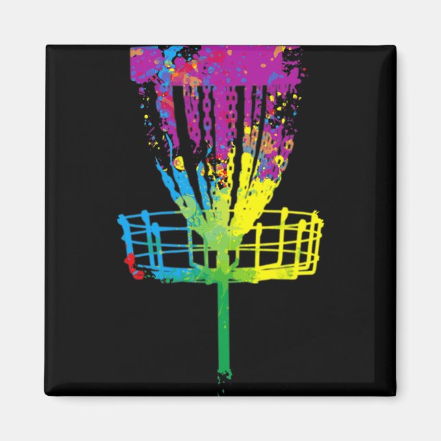 Farbige Disc-Golf-Skizze Magnet (Vorne)
