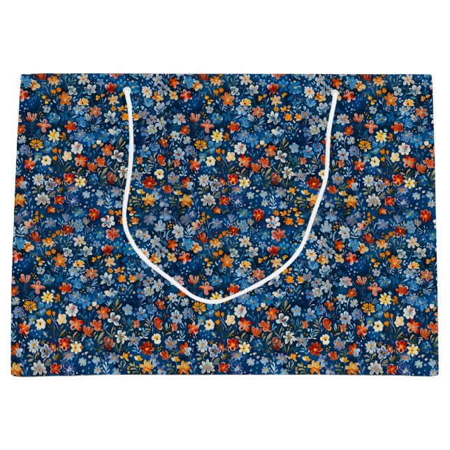Farbige Ditsy Gemustert Große Geschenktüte (Vorderseite)