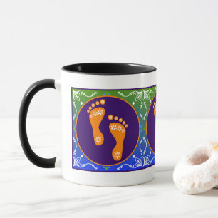 Farbige Diwali Rangoli mit Footprint Tasse