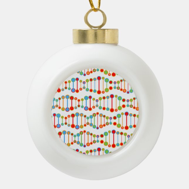 Farbige DNA-Struktur Keramik Kugel-Ornament (Vorderseite)