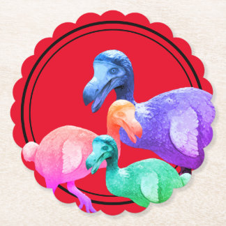 Farbige Dodo-Paper-Untersetzer Untersetzer