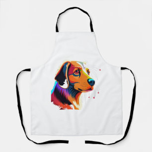 Farbige Dog Grafik - Schürze
