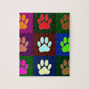 Farbige Dog Paw Print Patches