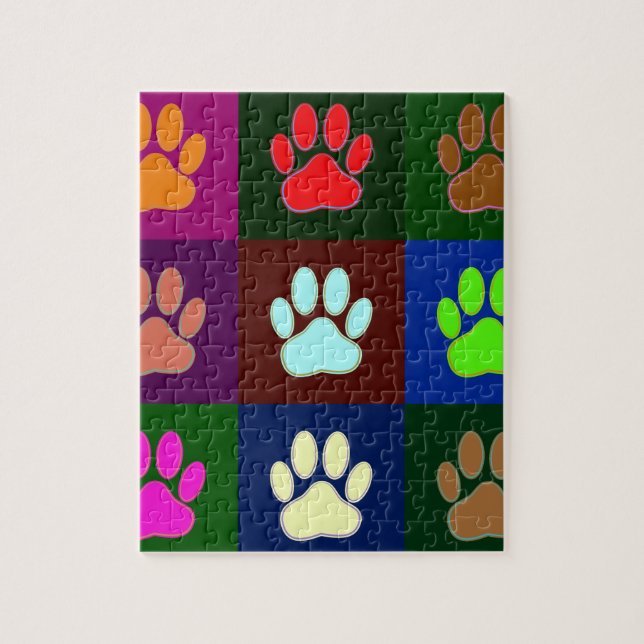 Farbige Dog Paw Print Patches (Vertikal)