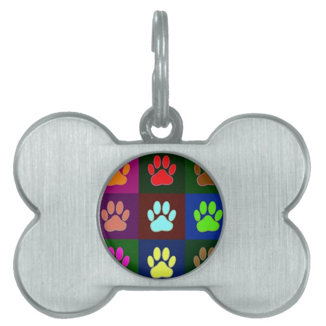 Farbige Dog Paw Print Patches Tiermarke (Vorderseite)