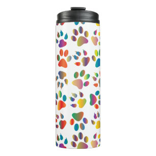 Farbige Doggie Paws Thermal Tumbler Thermosbecher