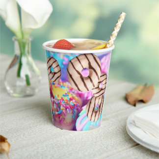 Farbige Donut Style Party Paper Cup Pappbecher
