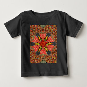 Farbige Doodflora Herz nahtlos star.jpg Baby T-shirt