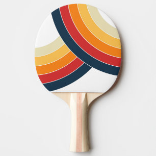 Farbige Doppelbögen im Retro-Stil Tischtennis Schläger