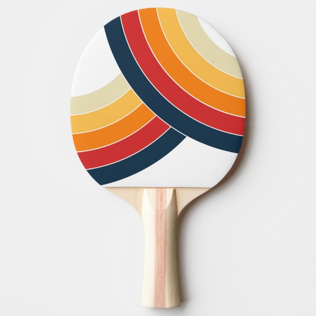 Farbige Doppelbögen im Retro-Stil Tischtennis Schläger (Vorderseite)