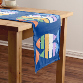 Farbige, doppelte Fish Design Table Runner Kurzer Tischläufer