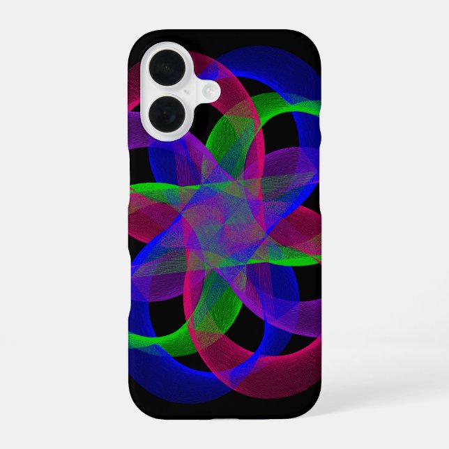 Farbige doppelte Loop-Netz-Geometrie-iPhone 16-Hül iPhone 16 Hülle (Rückseite)