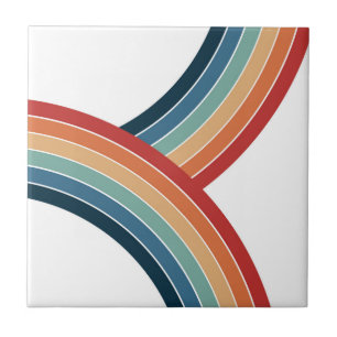 Farbige doppelte Retro-Regenbogendekoration Fliese