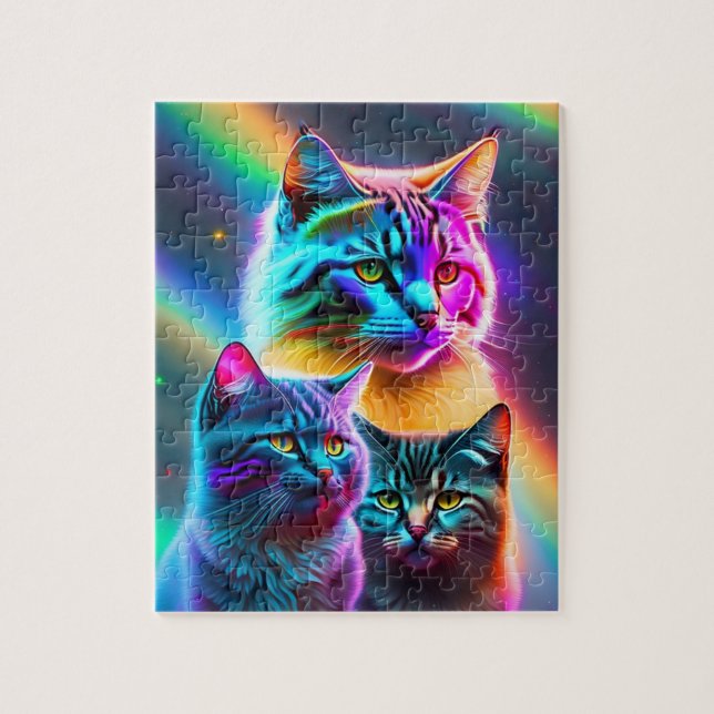 Farbige drei kleine Katzen (Vertikal)