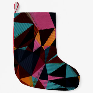 Farbige Dreiecke Abstrakter geometrischer Hintergr Kleiner Weihnachtsstrumpf