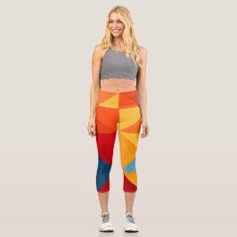Farbige Dreiecke Capri Leggings