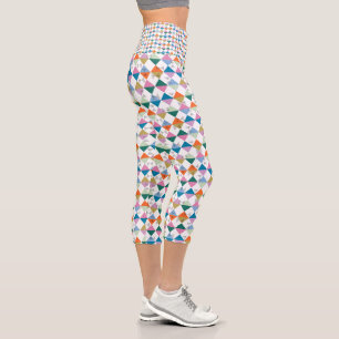 Farbige Dreiecke der 80er Jahre Capri Leggings