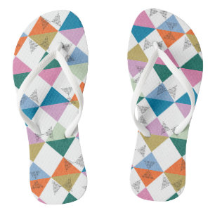 Farbige Dreiecke der 80er Jahre Flip Flops