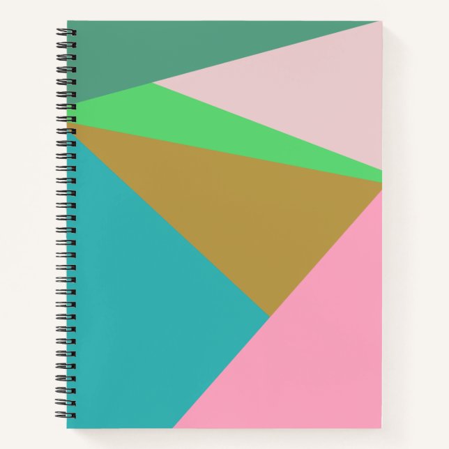 Farbige Dreiecke mit Abstrakter Geometrie Notizbuch (Vorderseite)