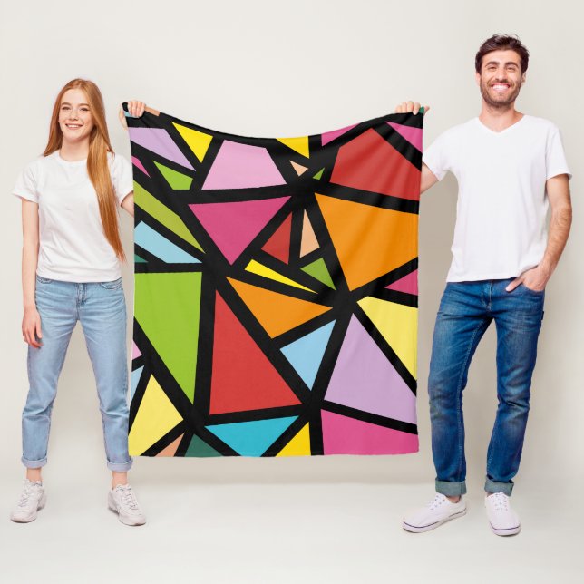 Farbige Dreiecke Muster 3 Fleecedecke (Beispiel)