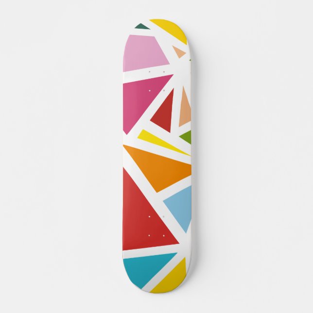 Farbige Dreiecke Muster 4 Skateboard (Vorne)