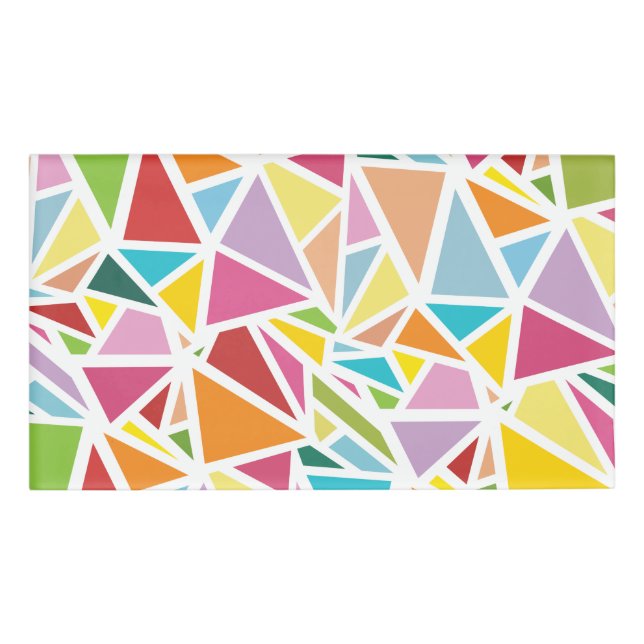 Farbige Dreiecke Namenschild (Vorderseite)