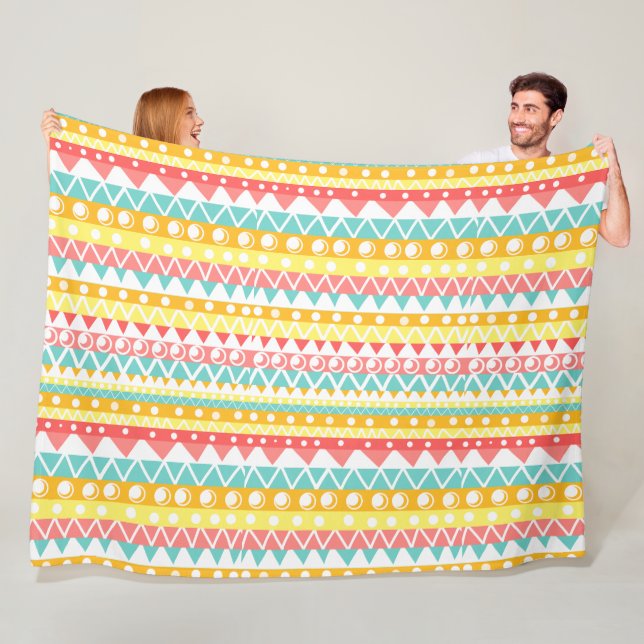 Farbige Dreiecke und Kreise Fleecedecke (Beispiel)