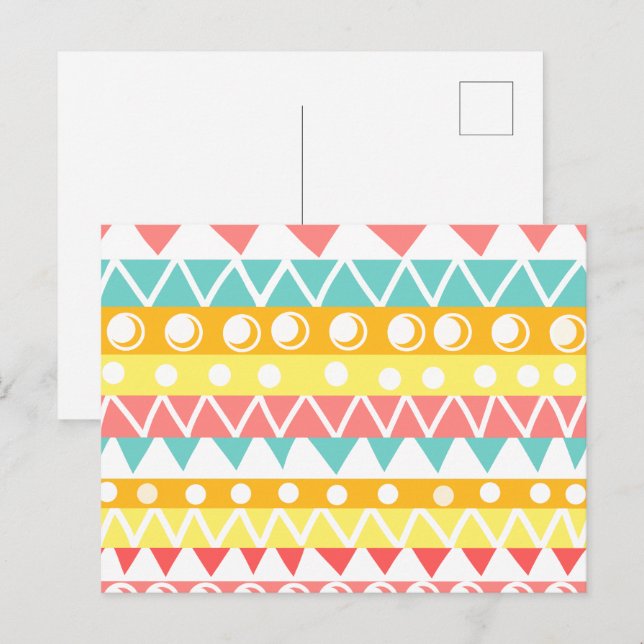 Farbige Dreiecke und Kreise Postkarte (Vorne/Hinten)