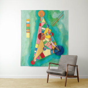 Farbige Dreiecke von Wassil Kandinsky Wandteppich
