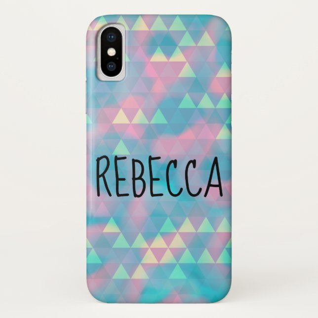Farbige Dreiecke wolkig blau Case-Mate iPhone Hülle (Rückseite)