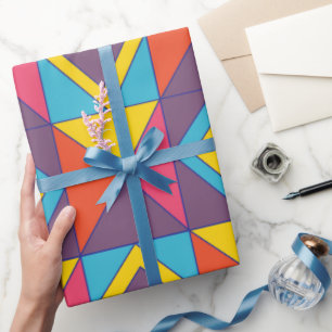 Farbige Dreiecks-Geometrie-Diamant Geschenkpapier