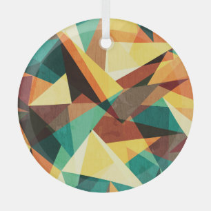 Farbige Dreiecks-Holz-Effekt-Textur Ornament Aus Glas